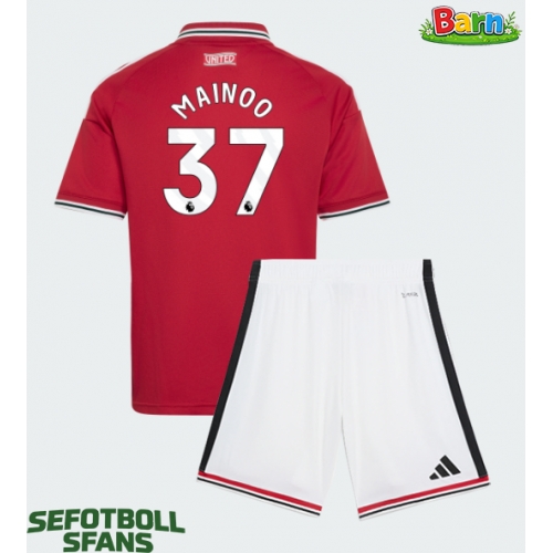 Manchester United Kobbie Mainoo #37 Hemmaställ Barn 2026-27 Kortärmad (+ Korta byxor) Manchester United Kobbie Mainoo #37 Hemmaställ Barn 2026-27 Kortärmad (+ Korta byxor)